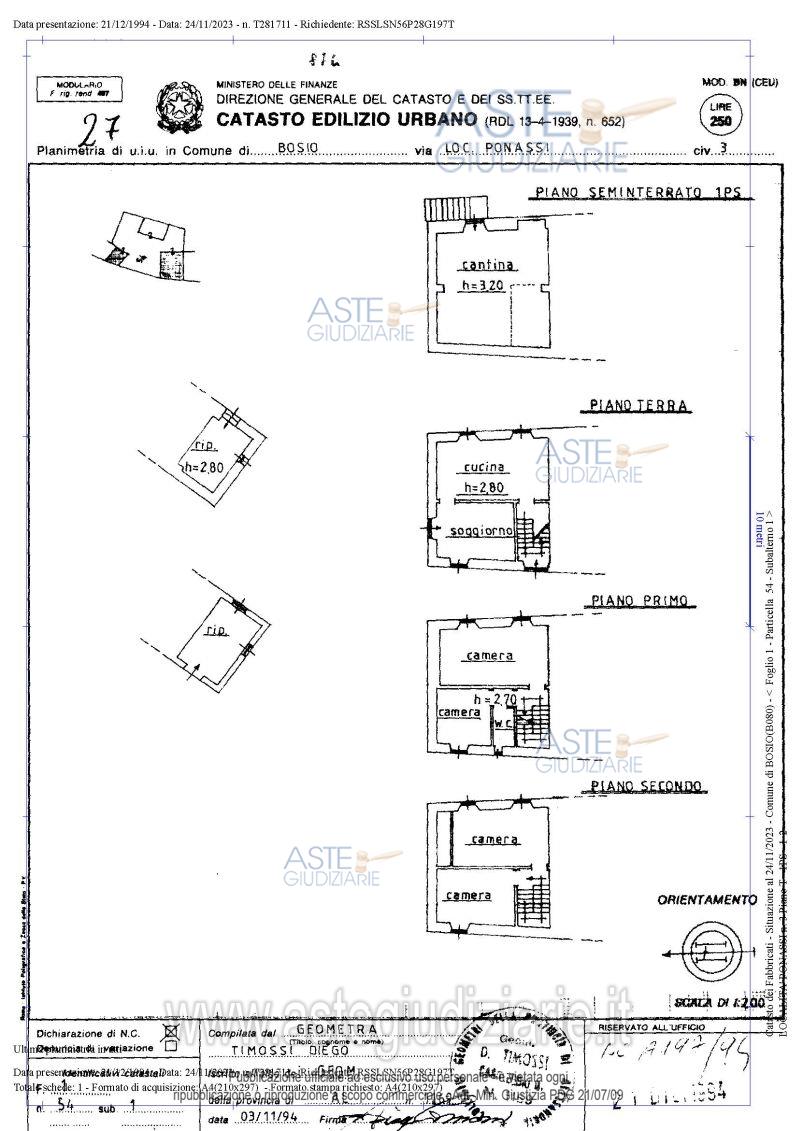 Planimetria del bene