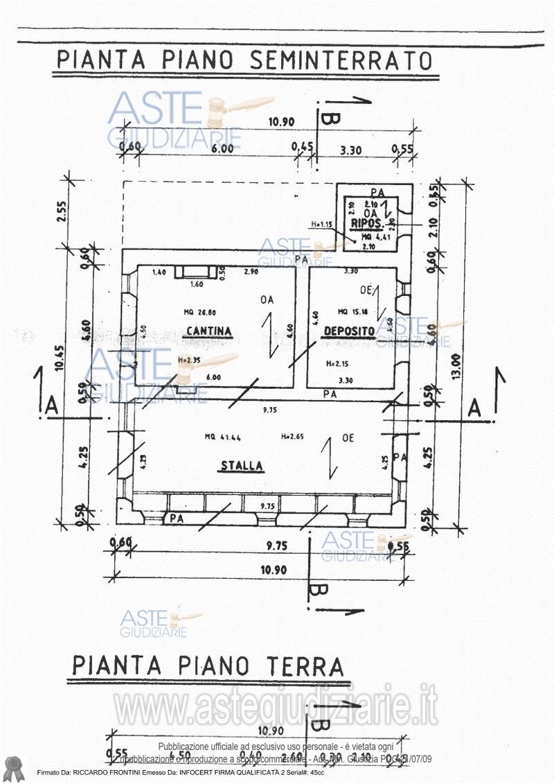 Planimetria del bene