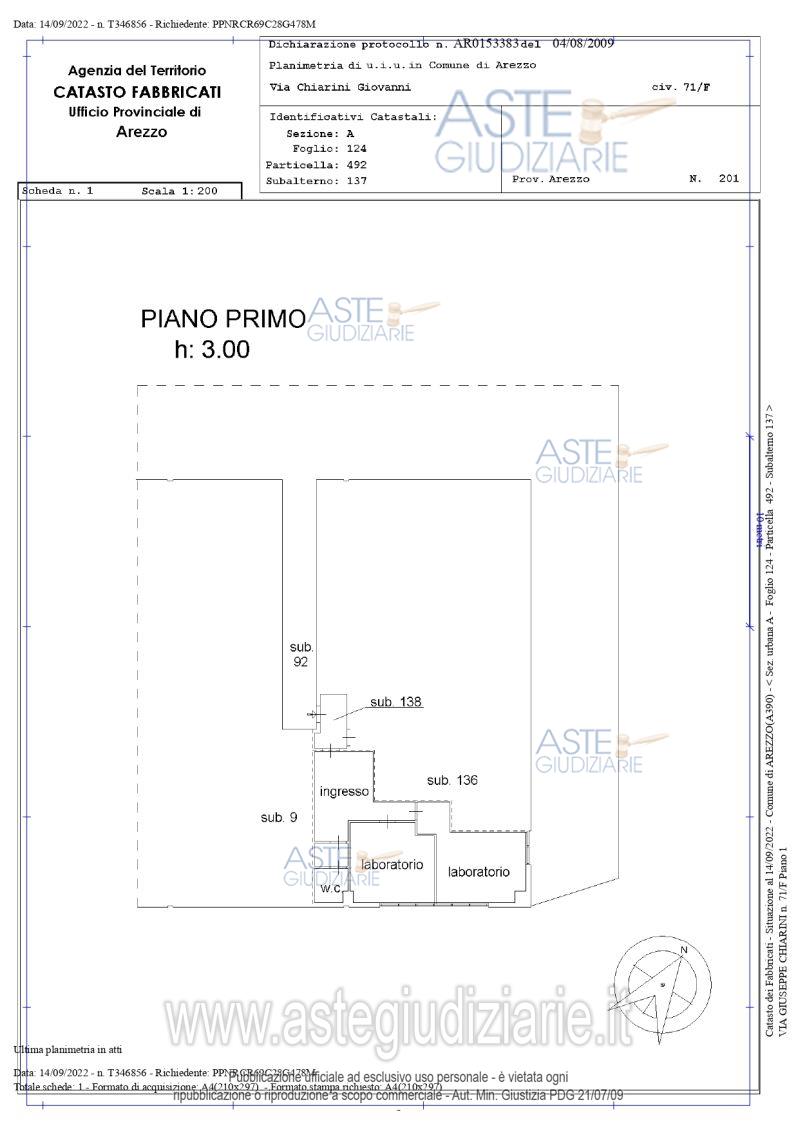 Planimetria del bene