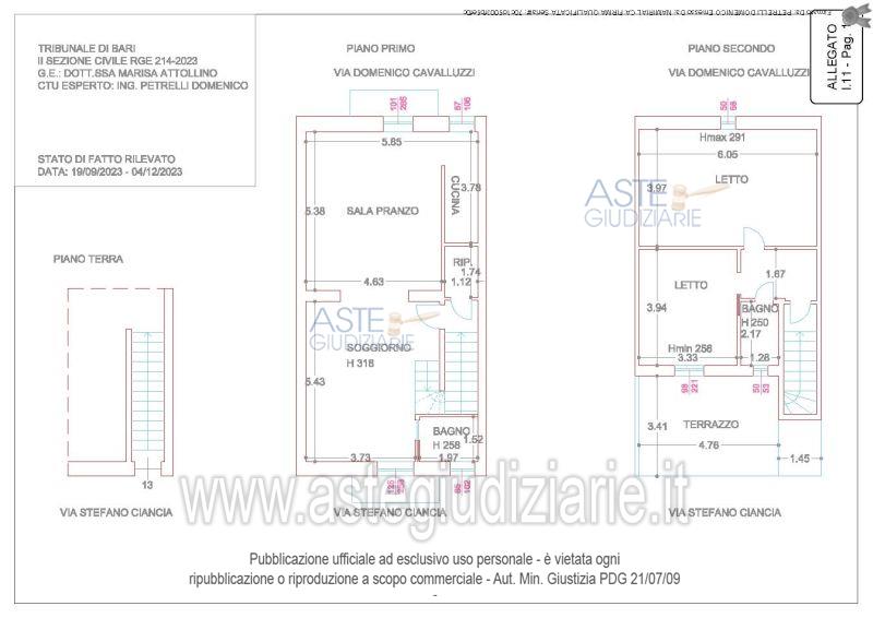 Planimetria del bene