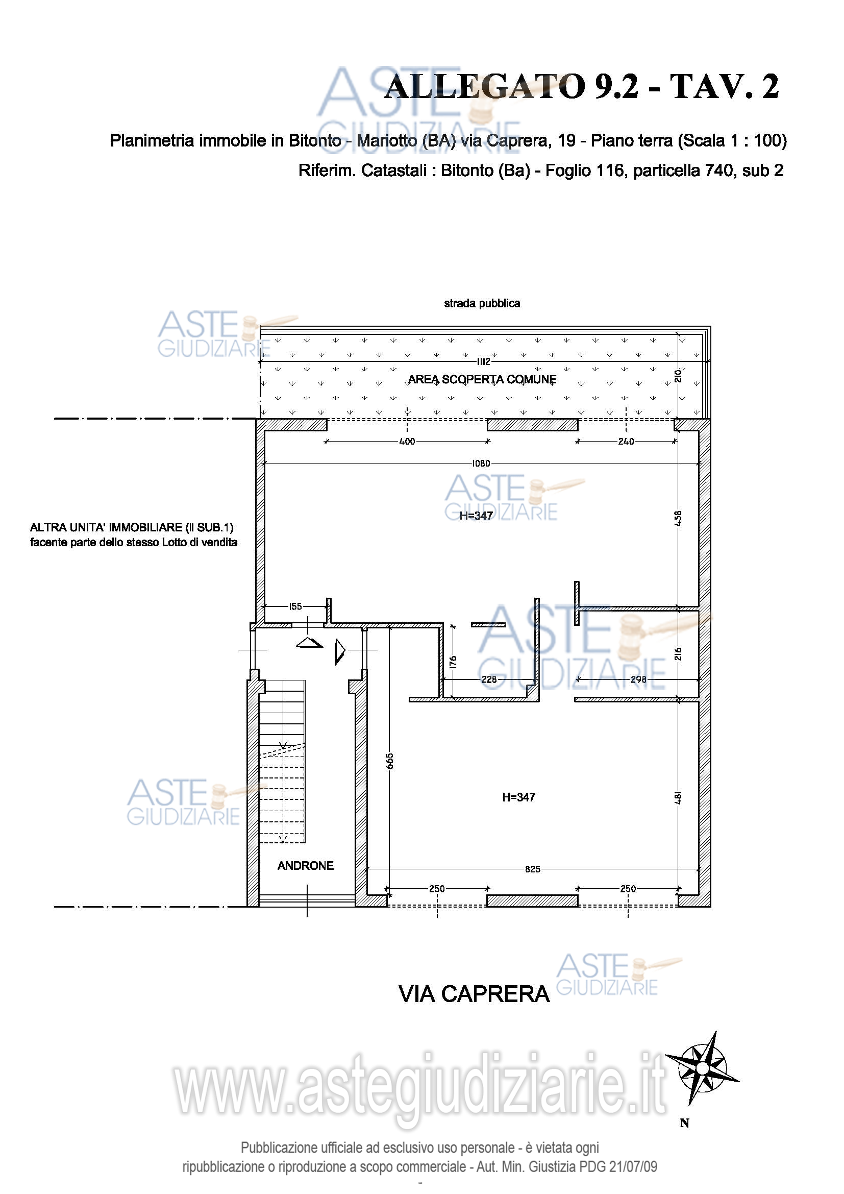 Planimetria del bene