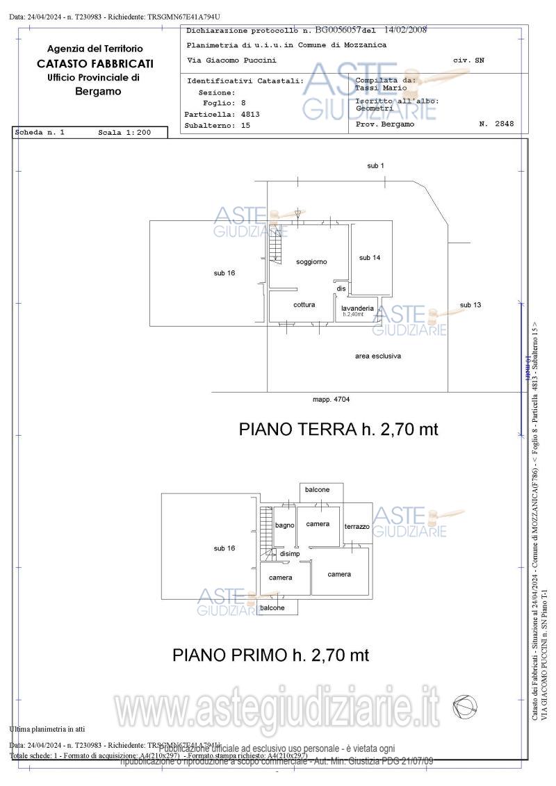 Planimetria del bene