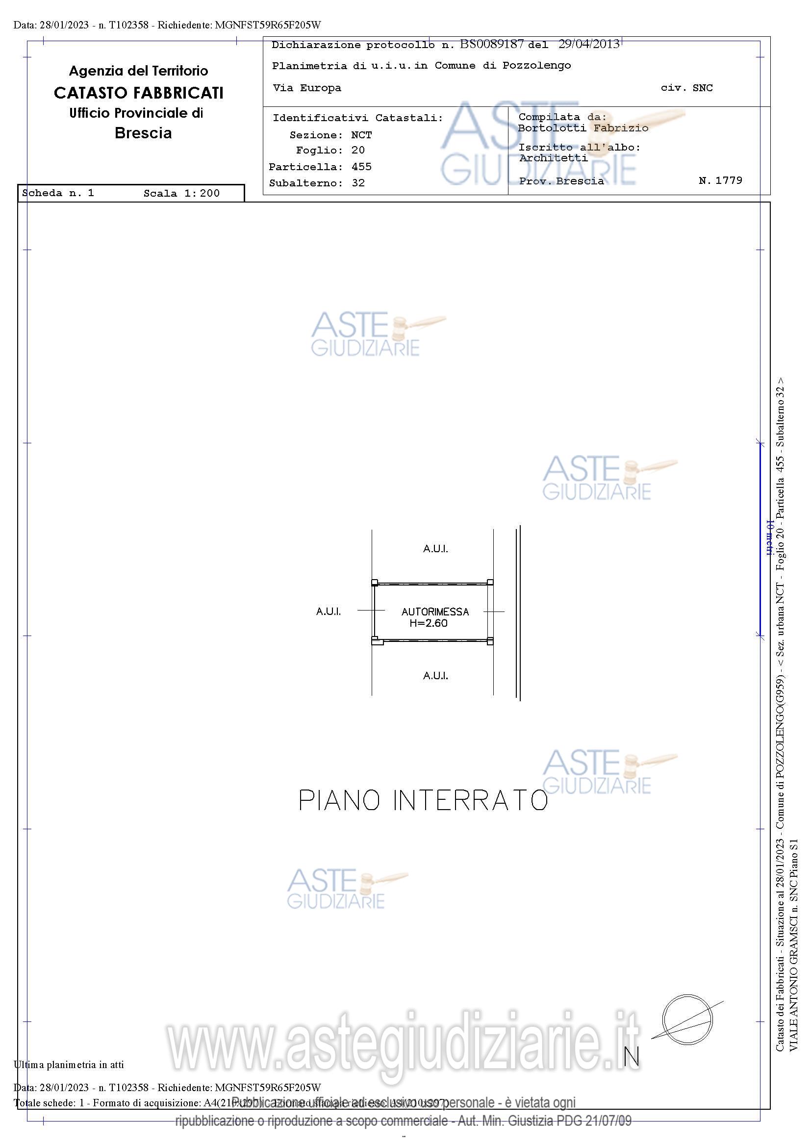 Planimetria del bene