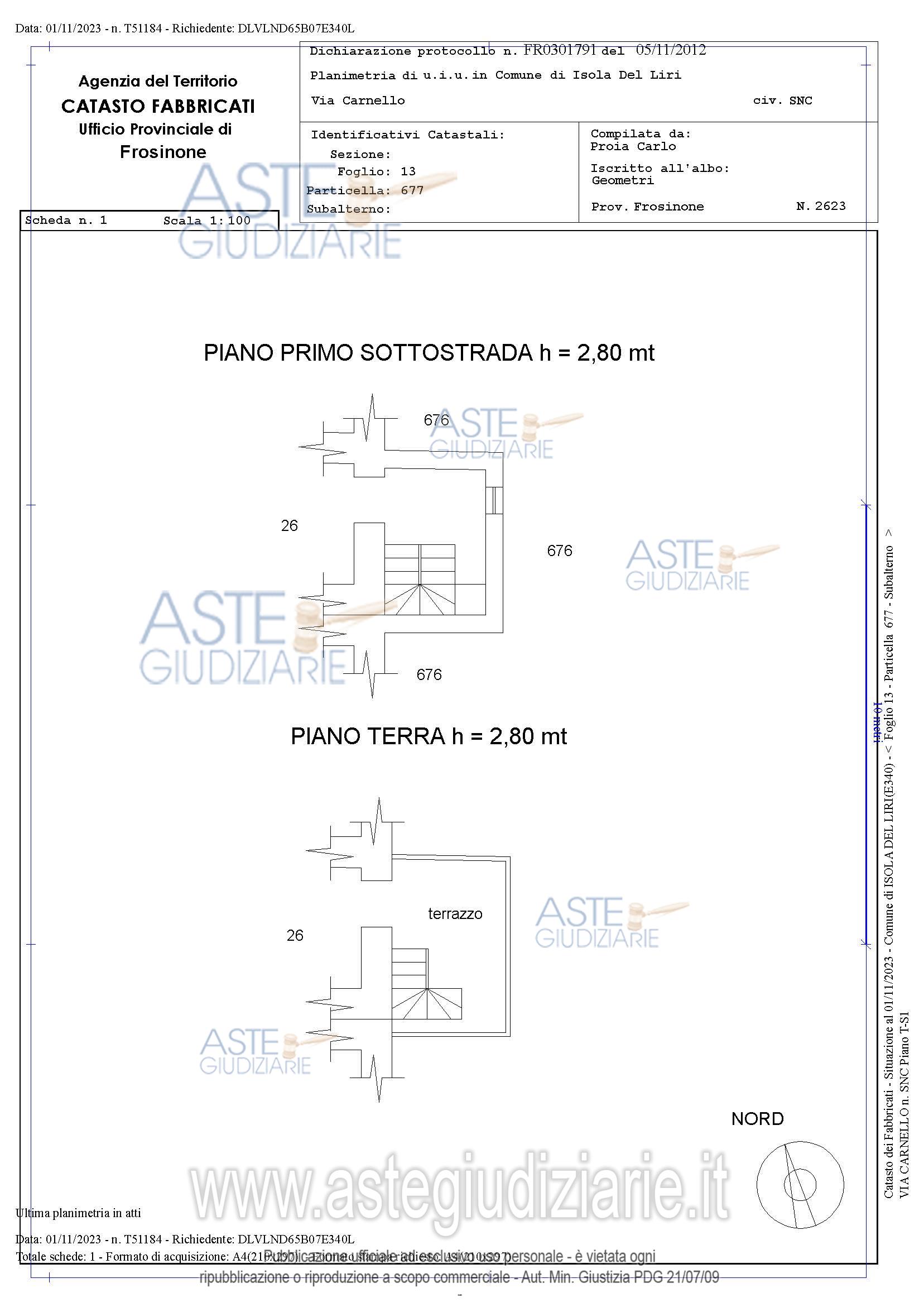 Planimetria del bene