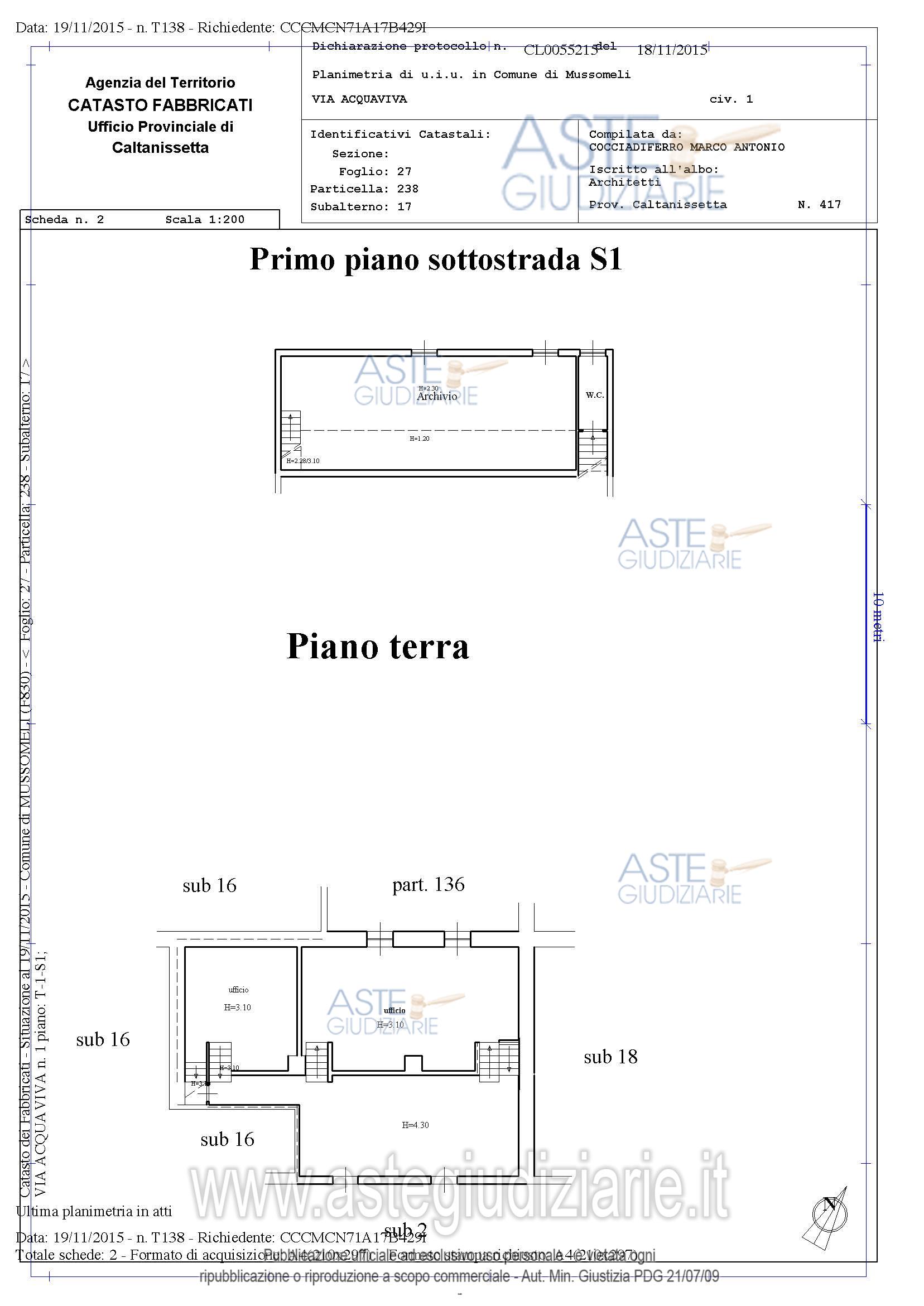 Planimetria del bene