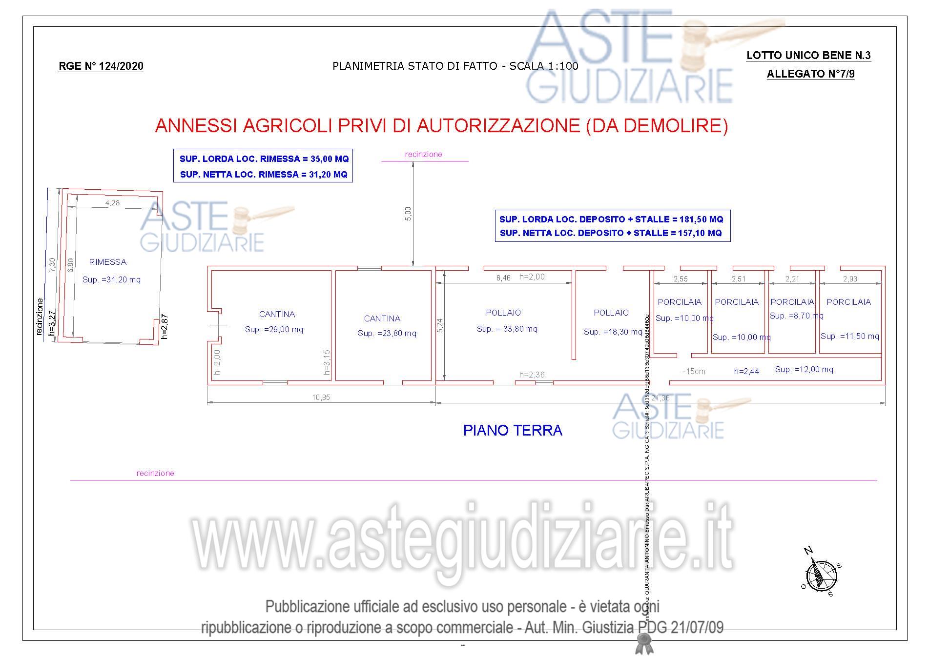 Planimetria del bene