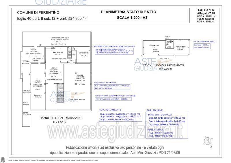 Planimetria del bene