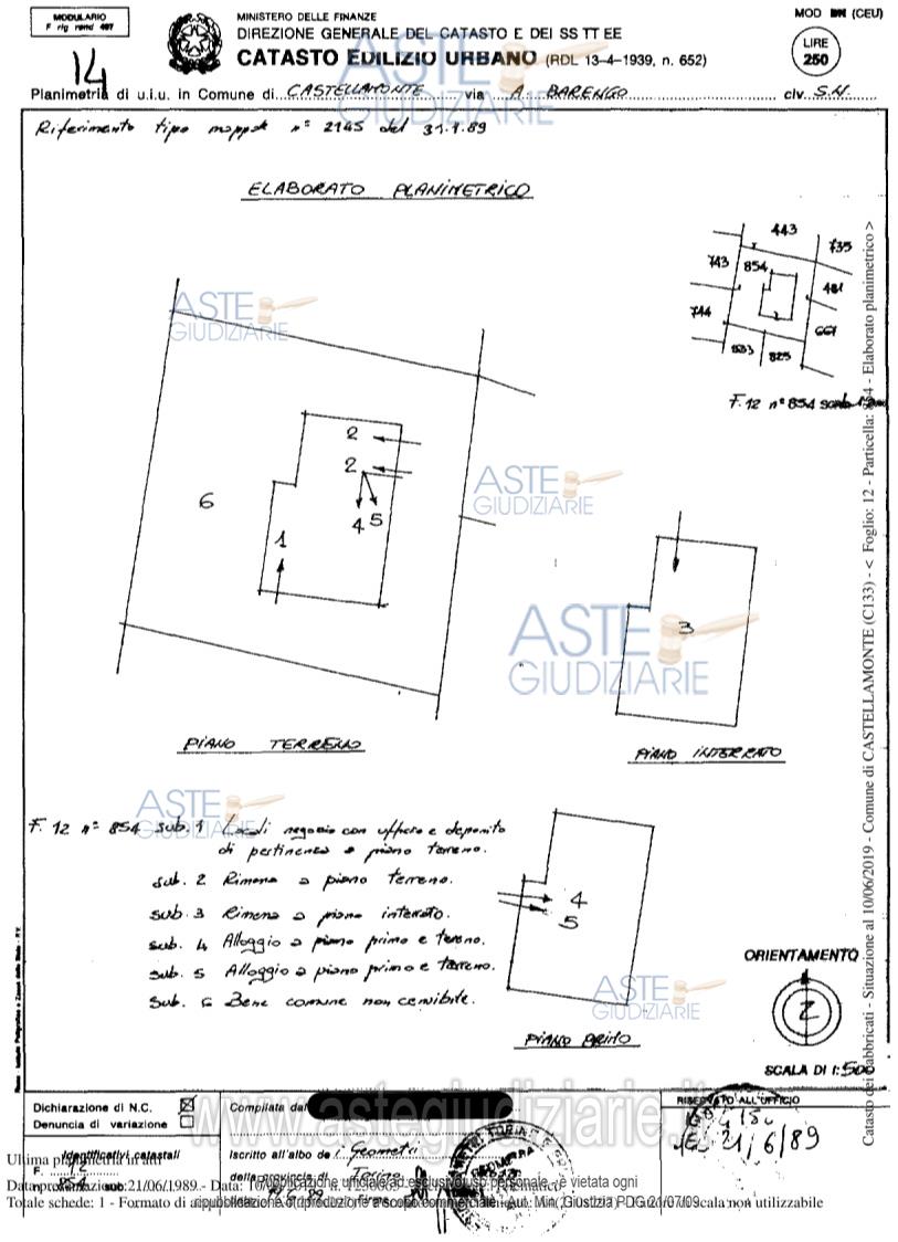 Planimetria del bene