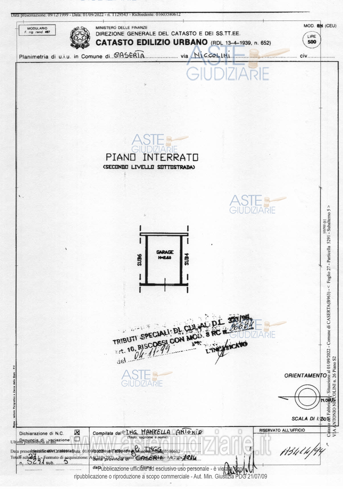 Planimetria del bene