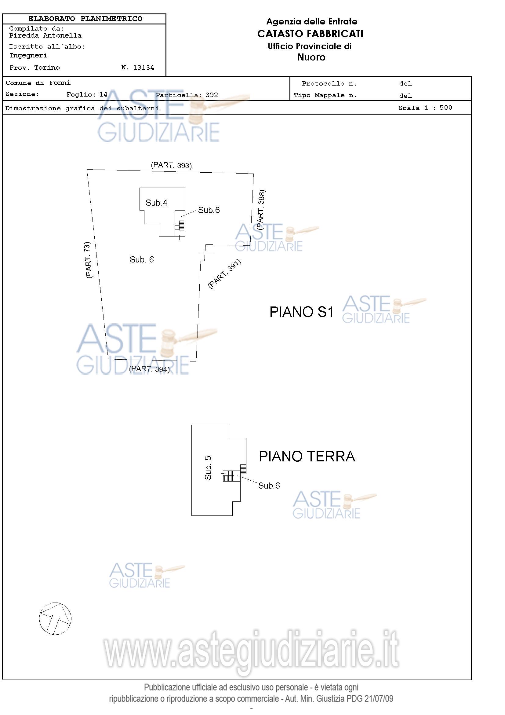 Planimetria del bene