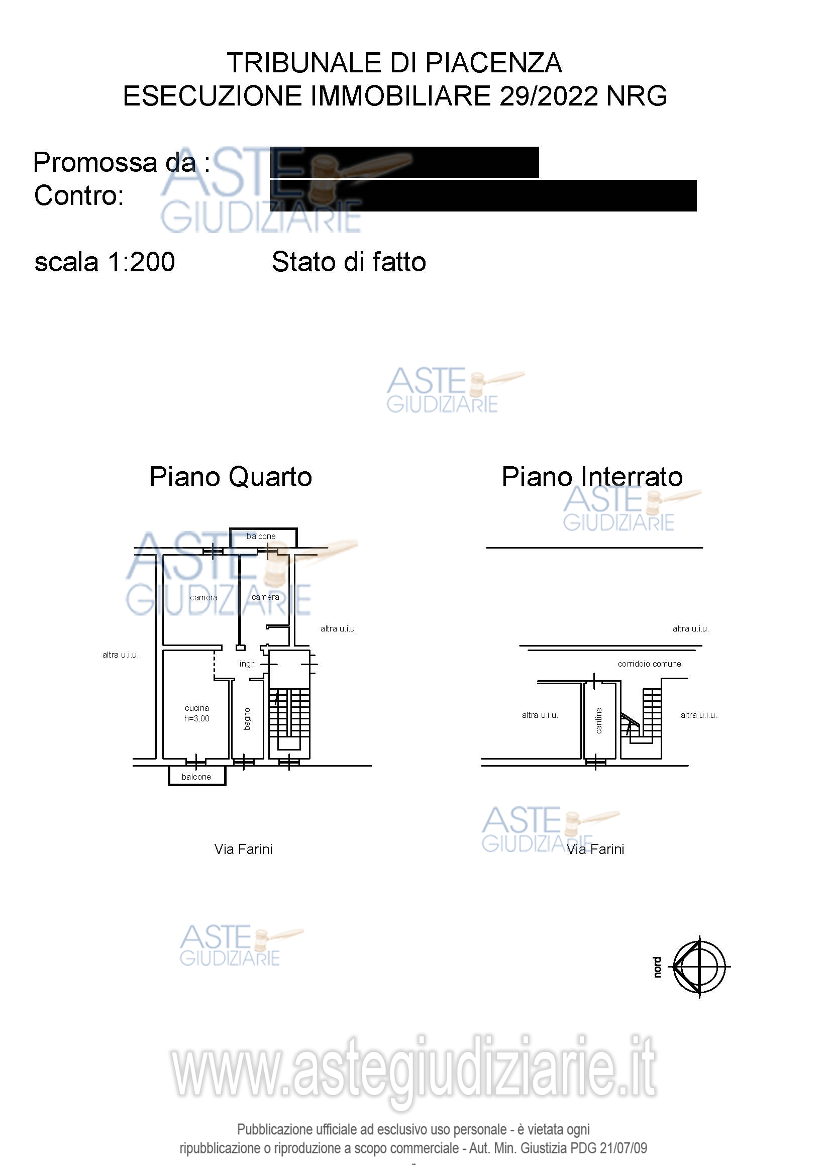 Planimetria del bene