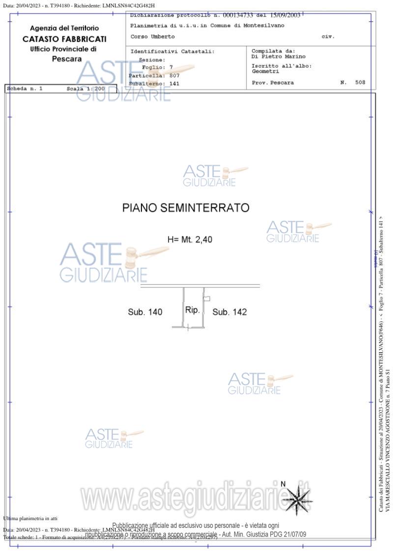 Planimetria del bene