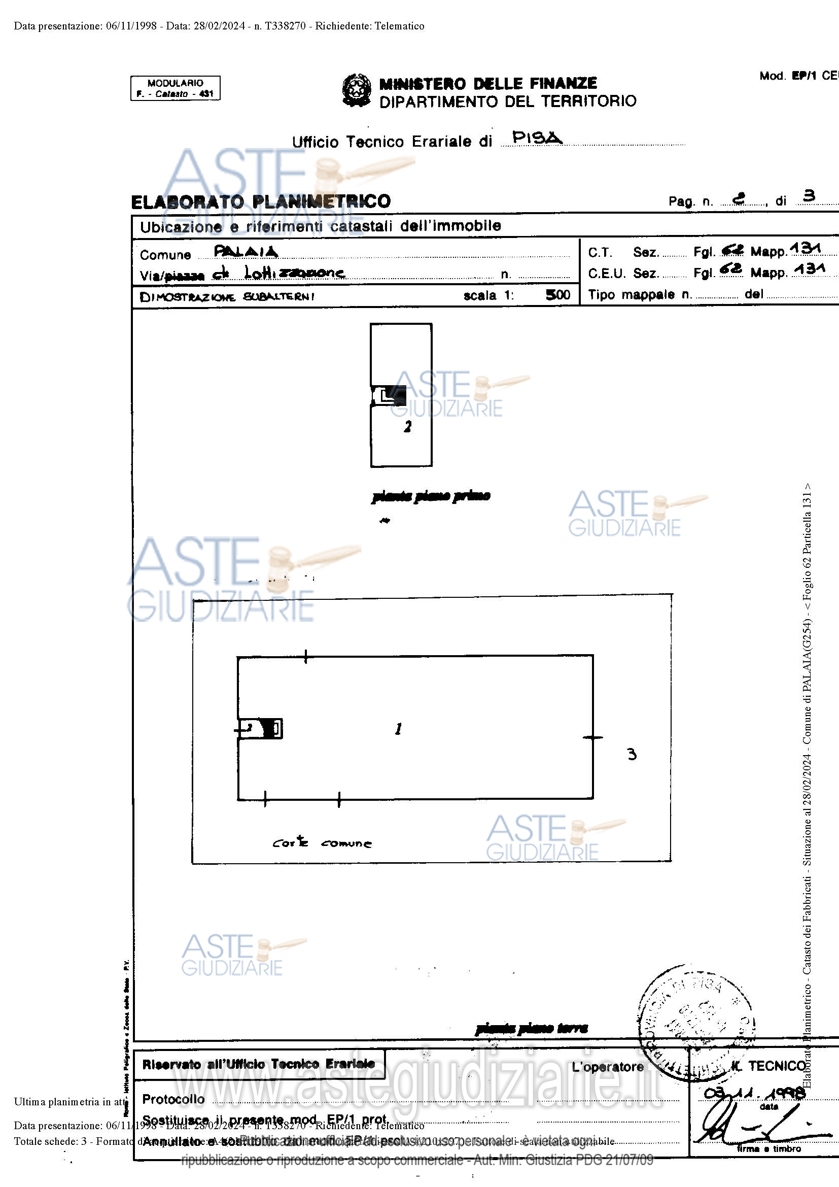 Planimetria del bene