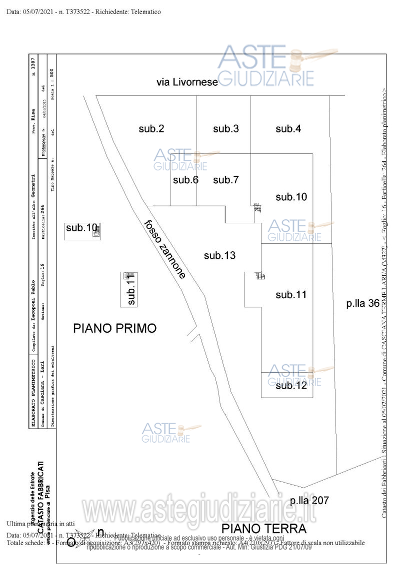 Planimetria del bene