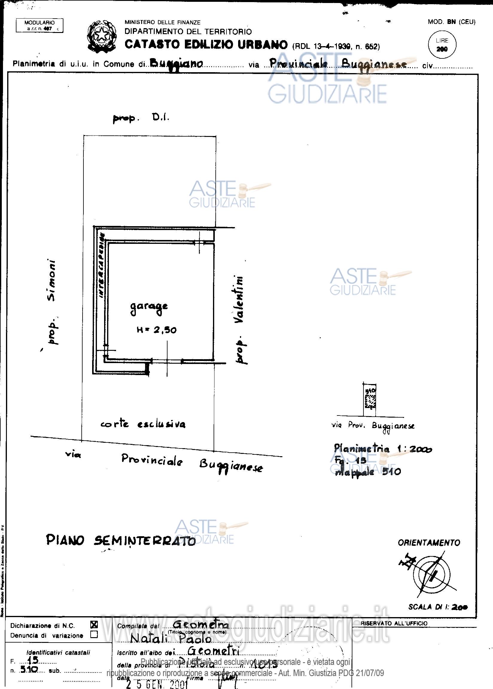 Planimetria del bene