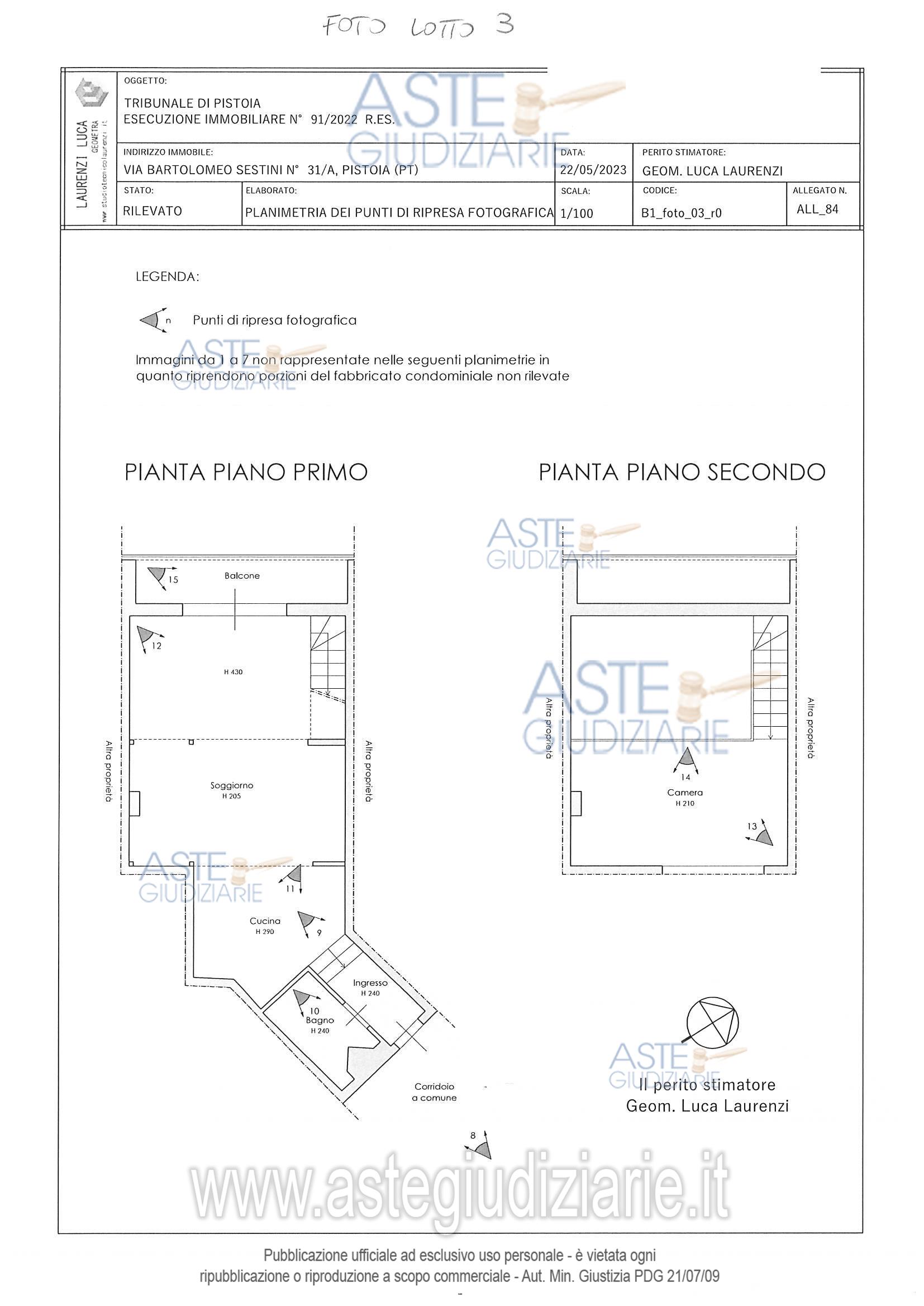 Planimetria del bene