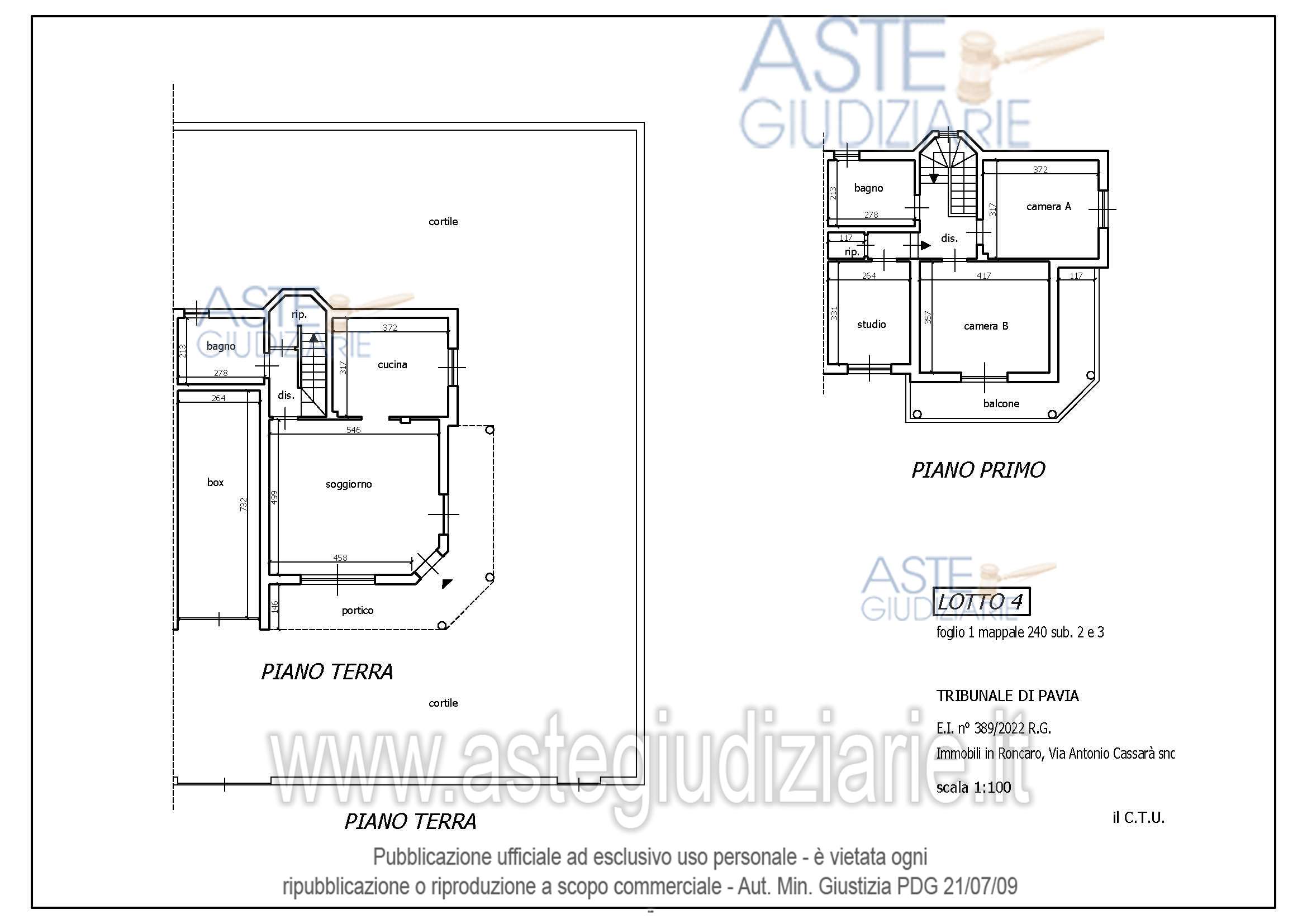 Planimetria del bene