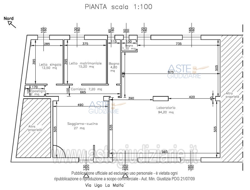 Planimetria del bene