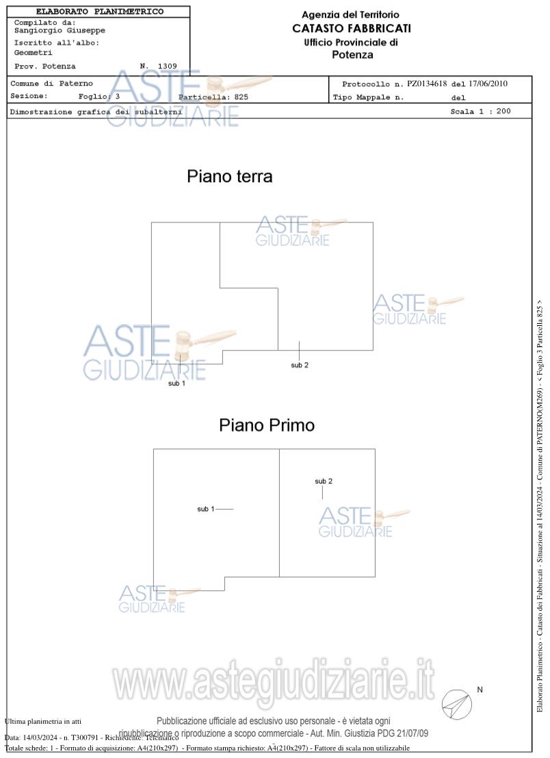 Planimetria del bene