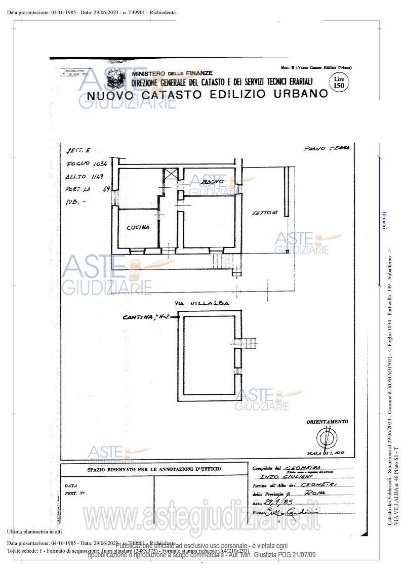 Planimetria del bene