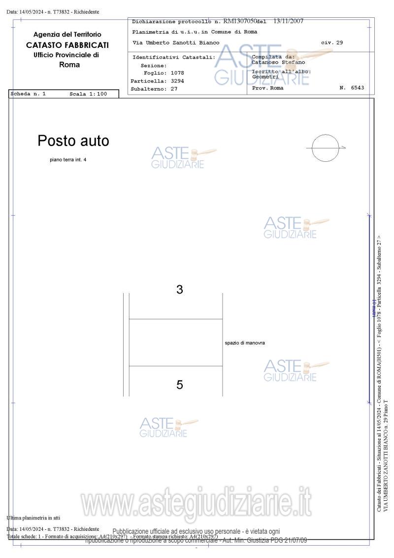 Planimetria del bene