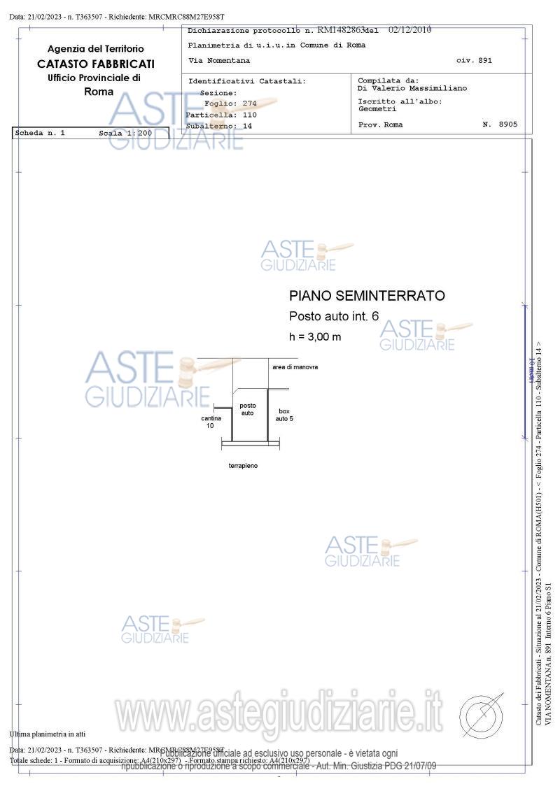 Planimetria del bene