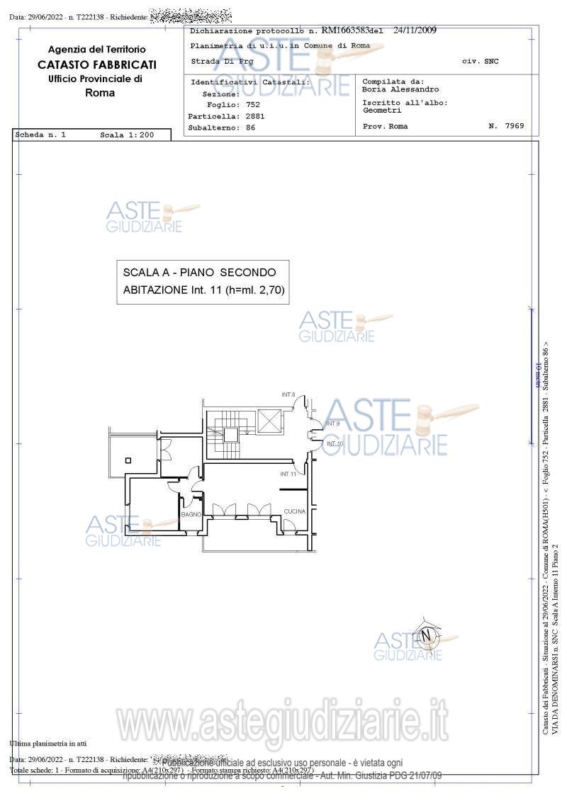 Planimetria del bene