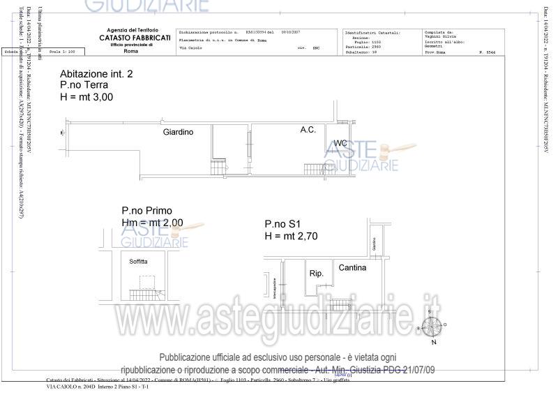 Planimetria del bene