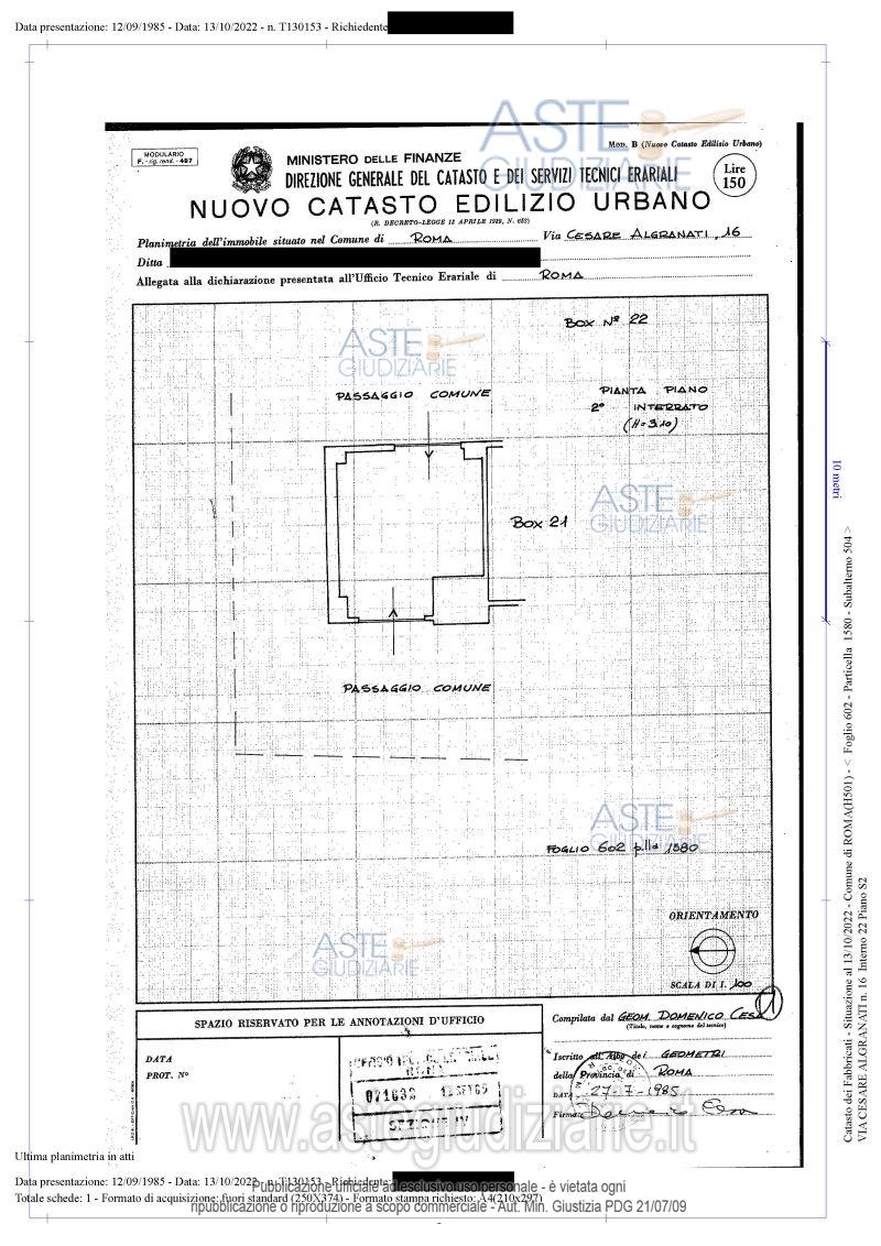 Planimetria del bene