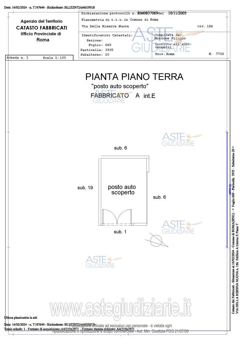 Planimetria del bene