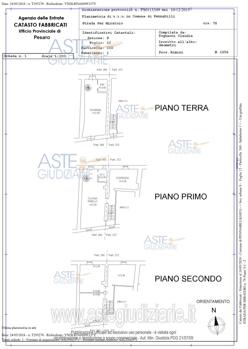 Planimetria del bene