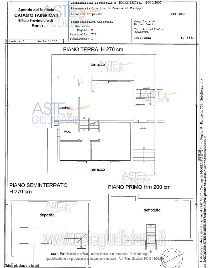 Planimetria del bene