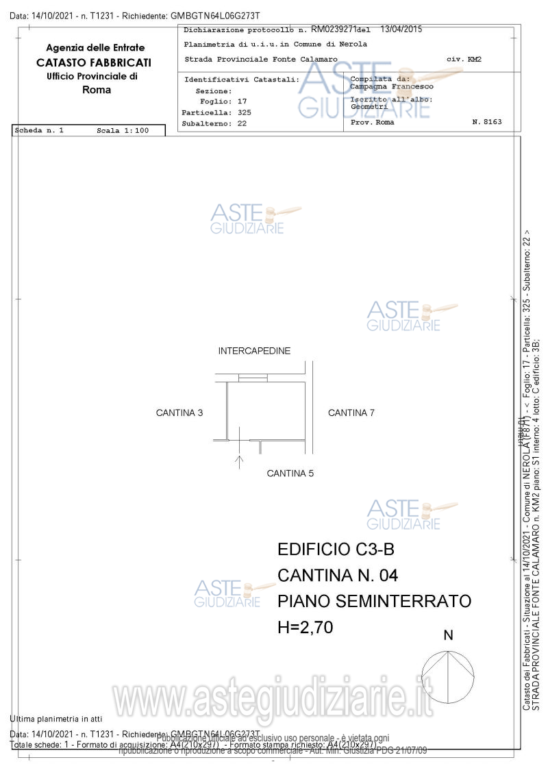 Planimetria del bene