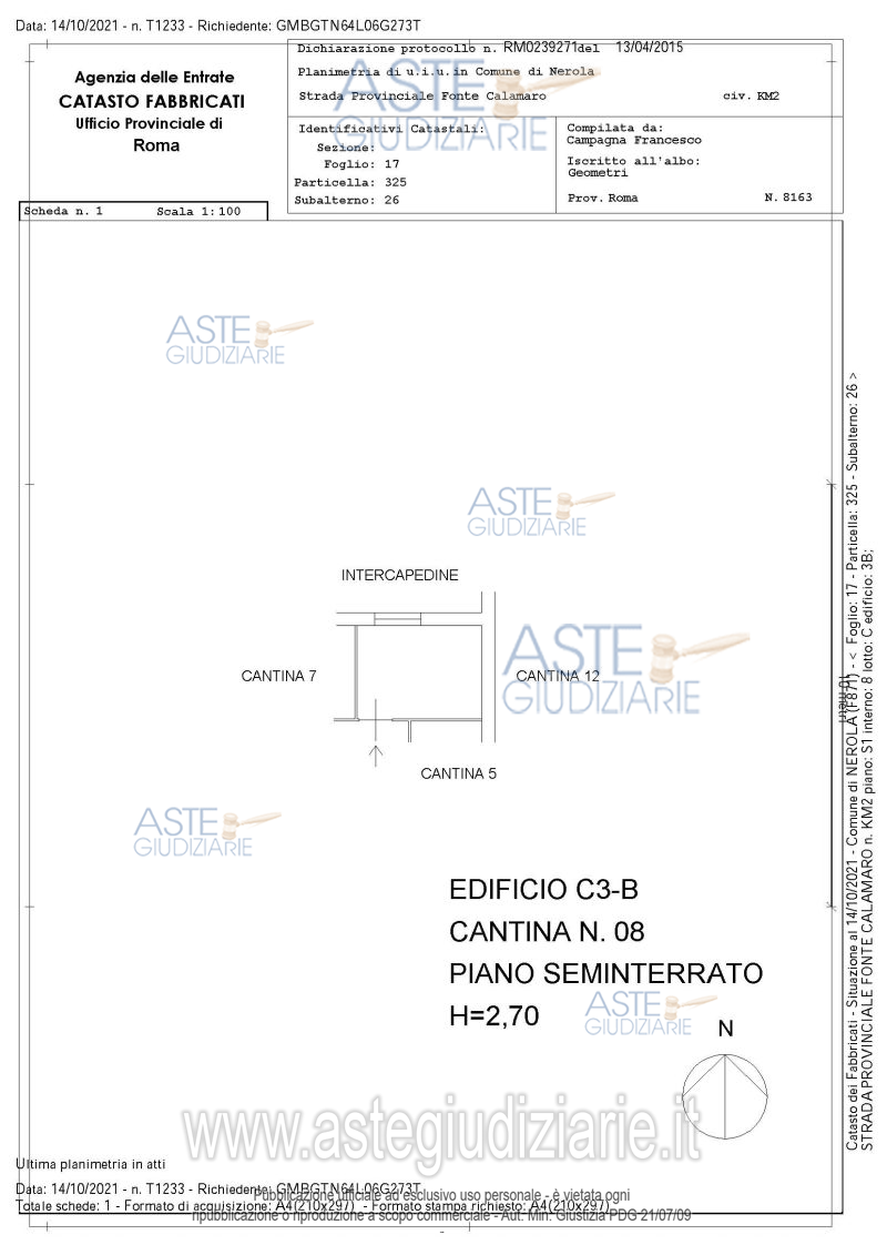 Planimetria del bene