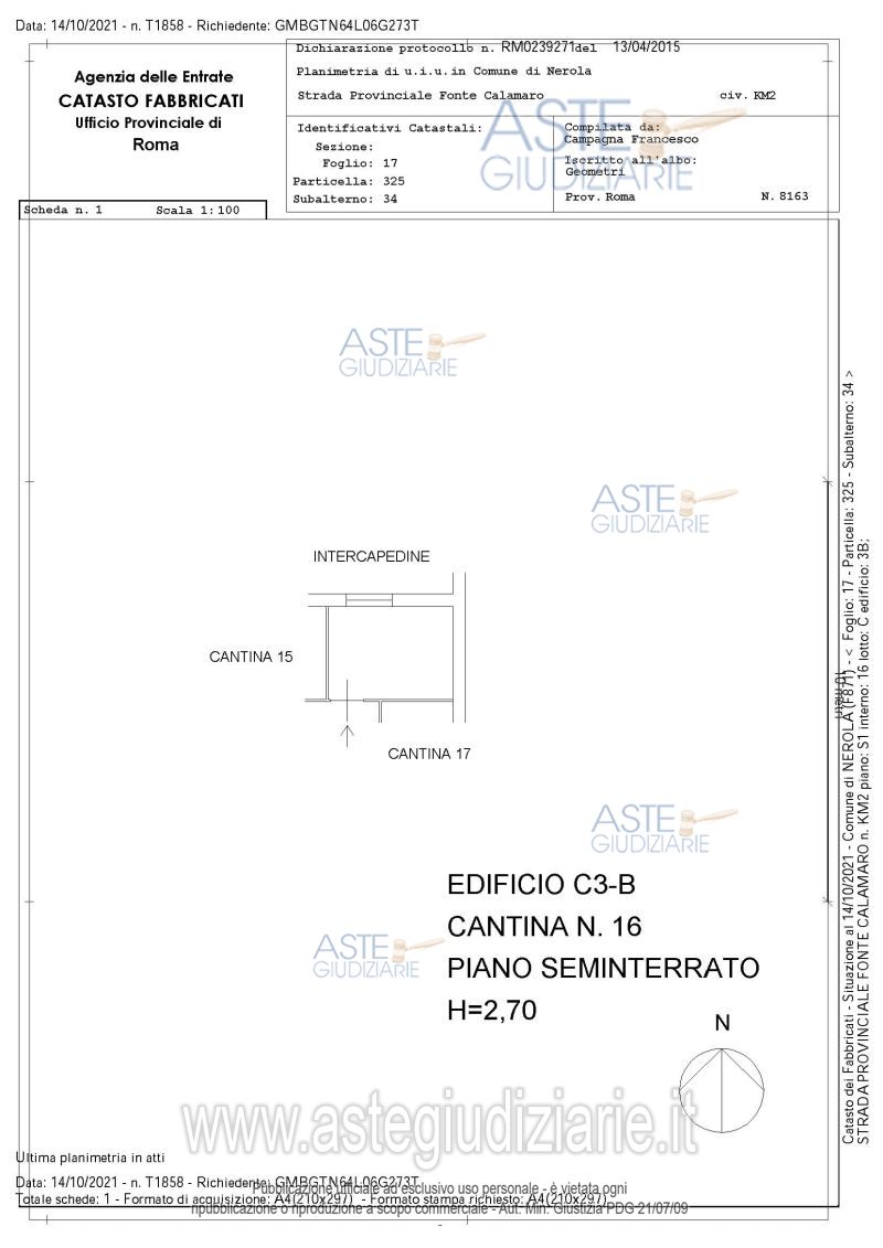 Planimetria del bene