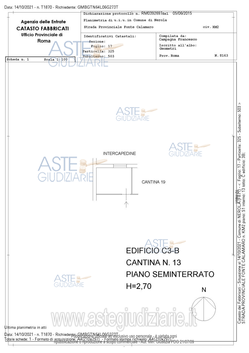 Planimetria del bene