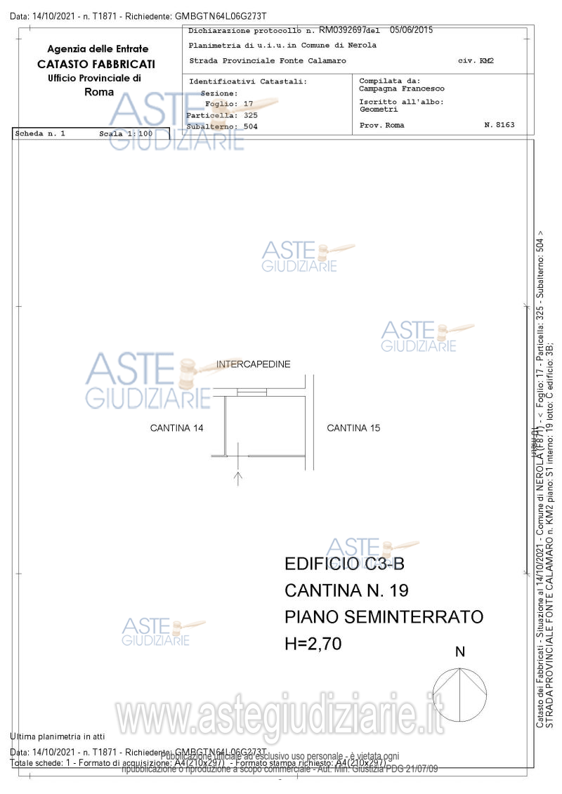 Planimetria del bene