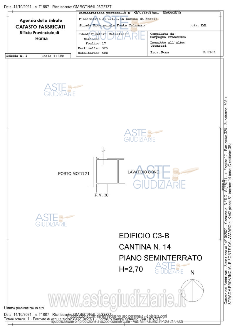 Planimetria del bene