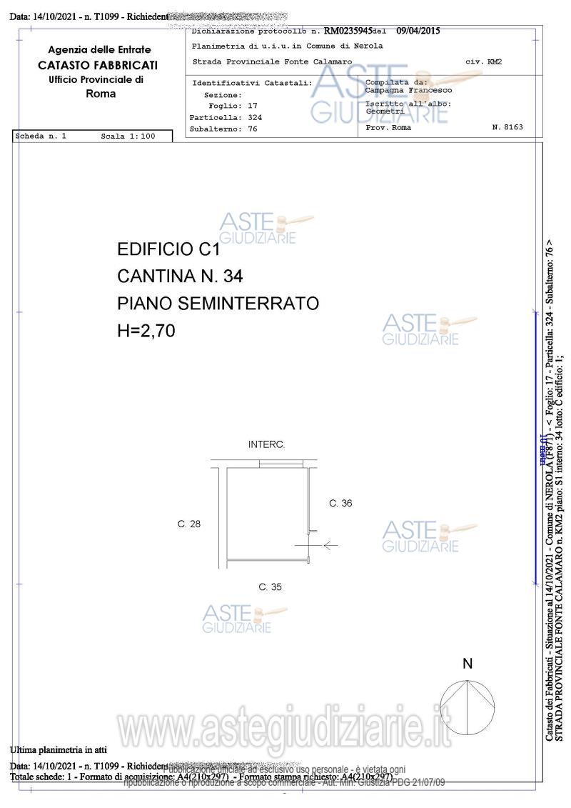 Planimetria del bene