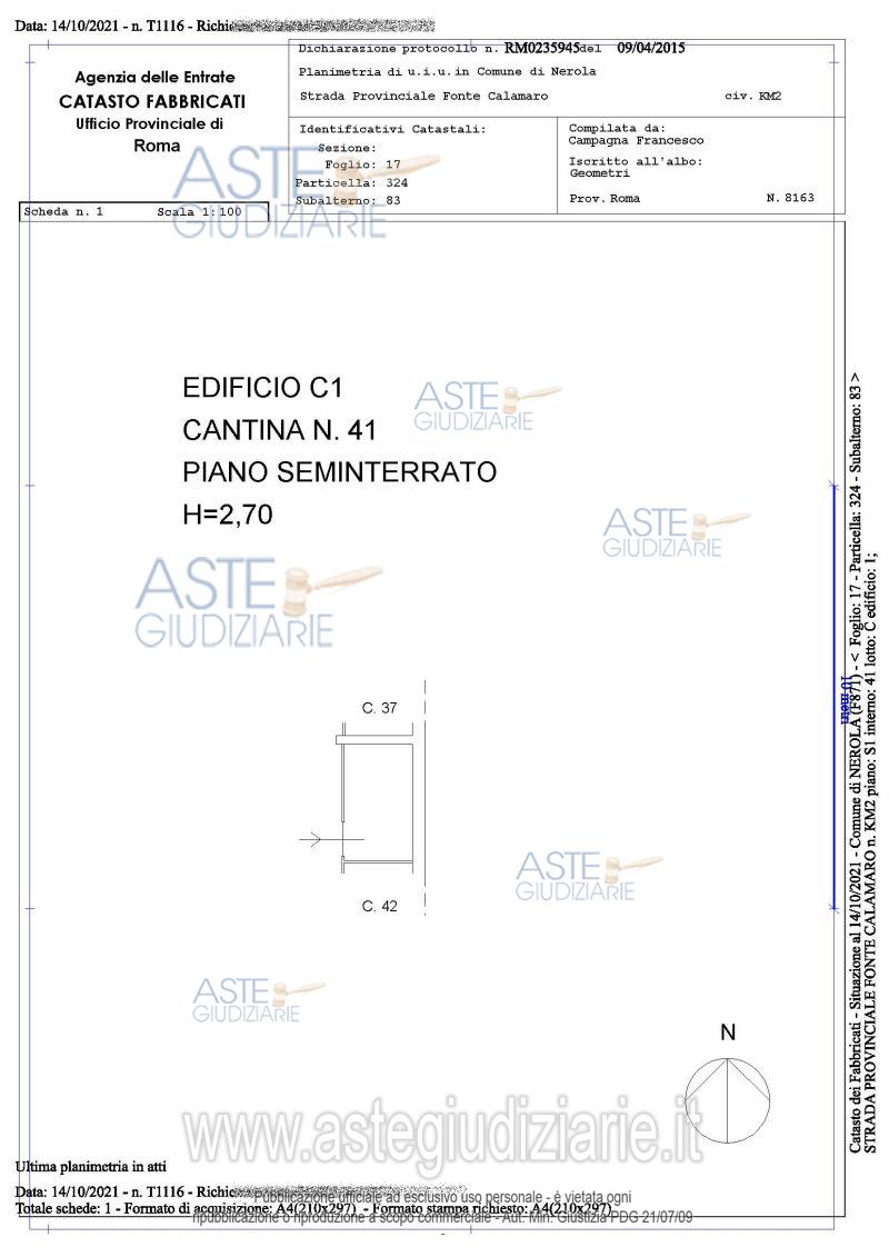 Planimetria del bene