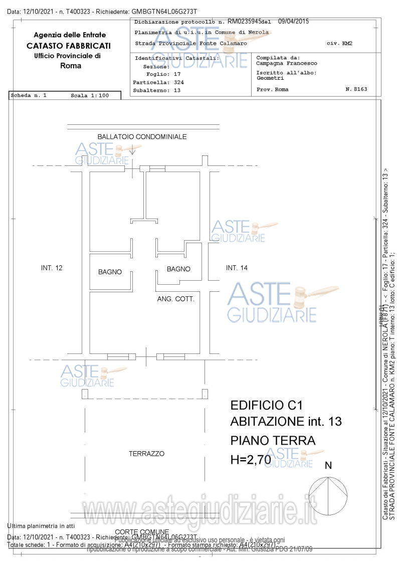 Planimetria del bene