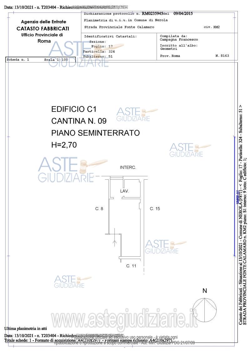 Planimetria del bene