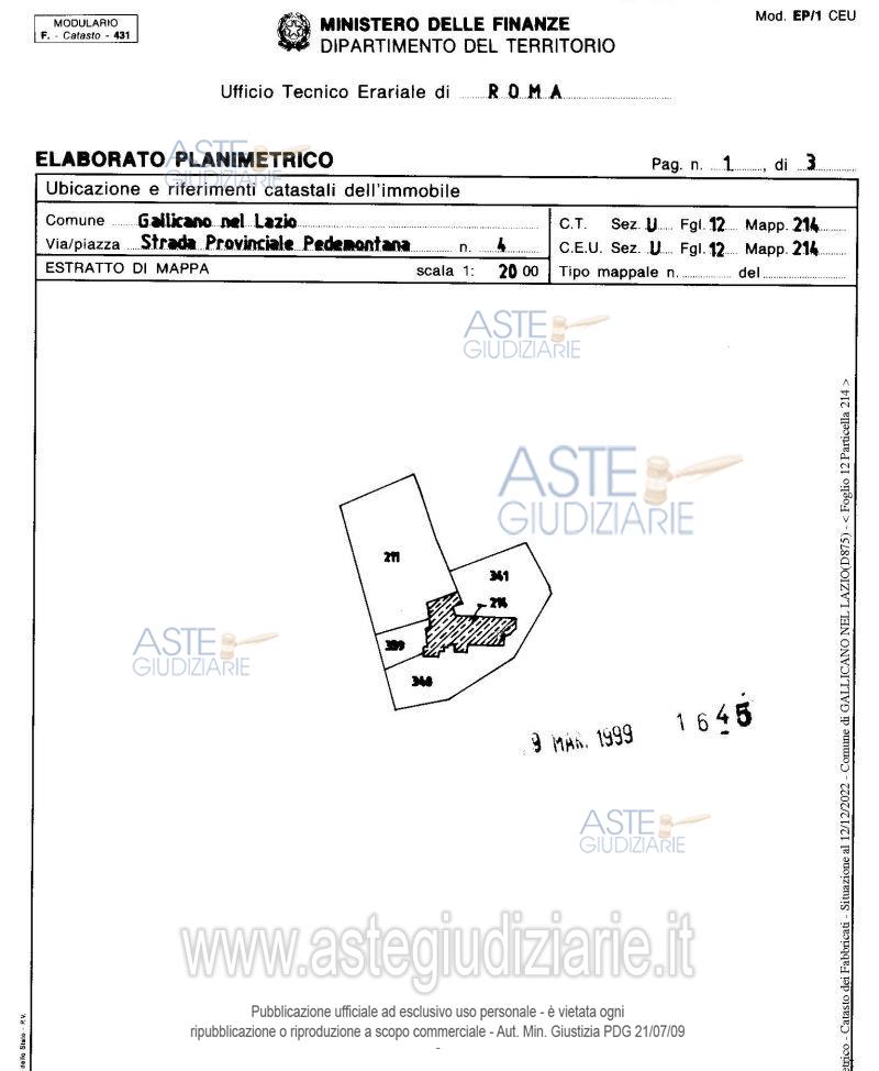 Planimetria del bene