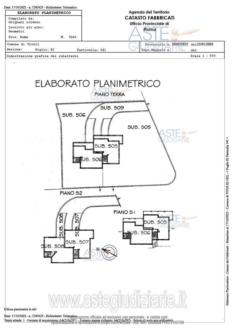 Planimetria del bene