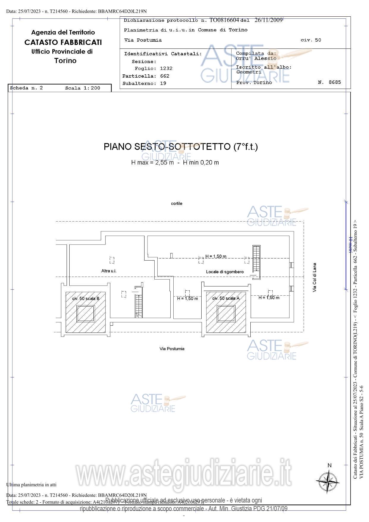 Planimetria del bene