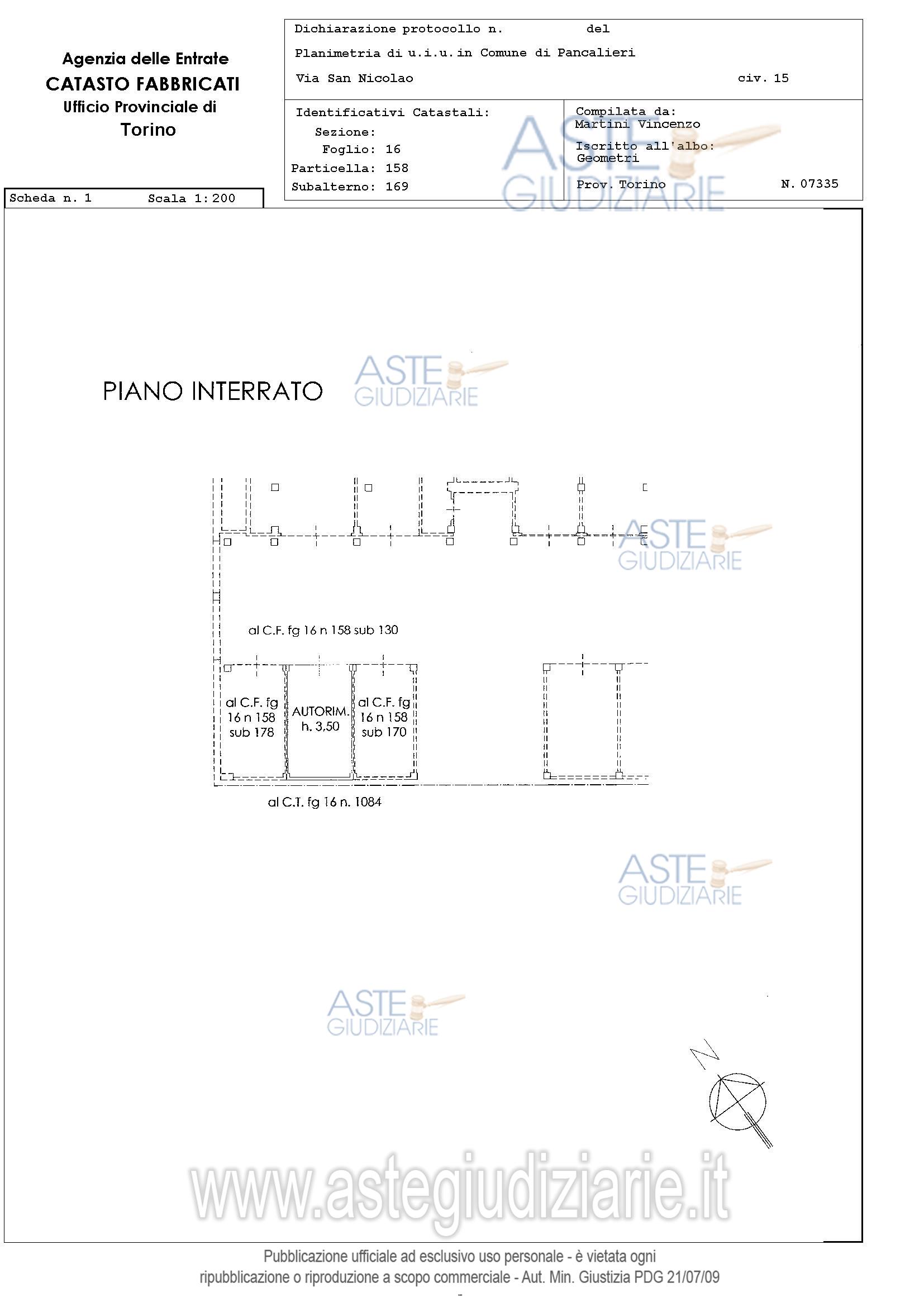 Planimetria del bene