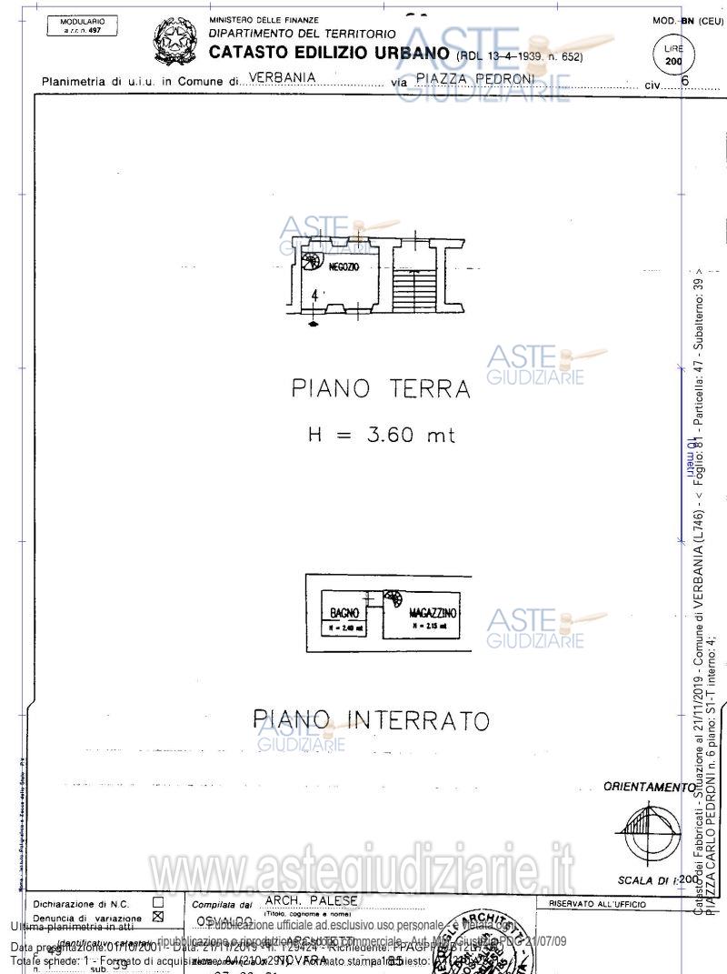 Planimetria del bene