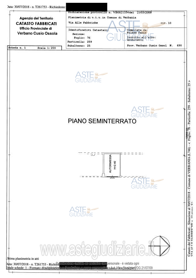 Planimetria del bene