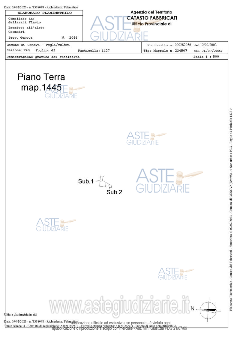 Planimetria del bene