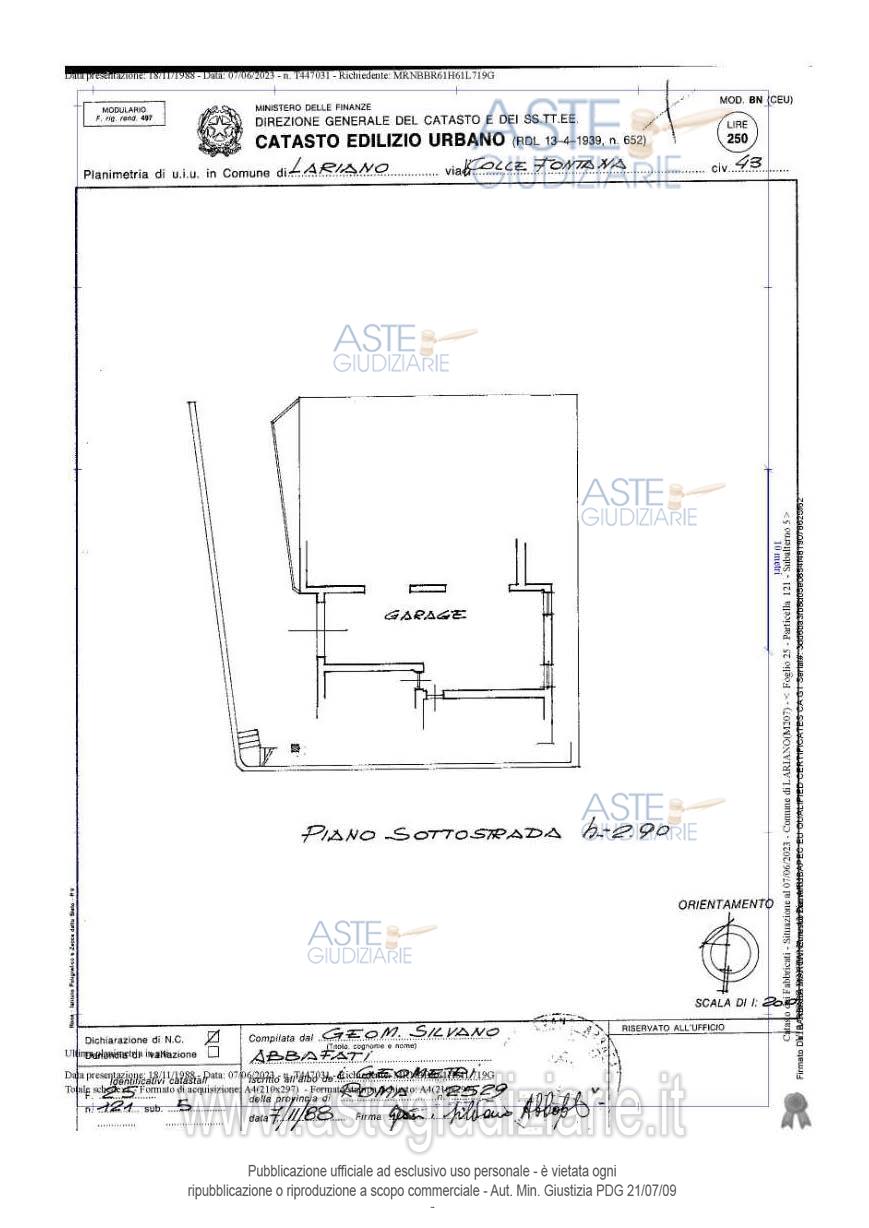 Planimetria del bene